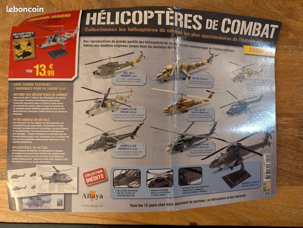 Lot De 9 Hélicoptères De Combat Altaya 1/72 – Neufs, Sous Blister Avec Fascicules