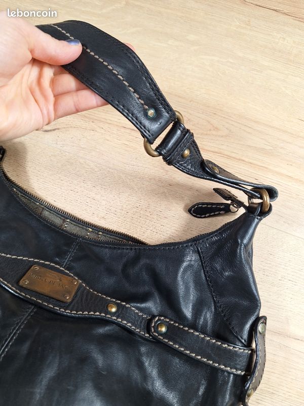Sac à main pour femme en cuir souple - Grand sac à bandoulière vintage avec petit portefeuille pour le travail et les voyages, marron