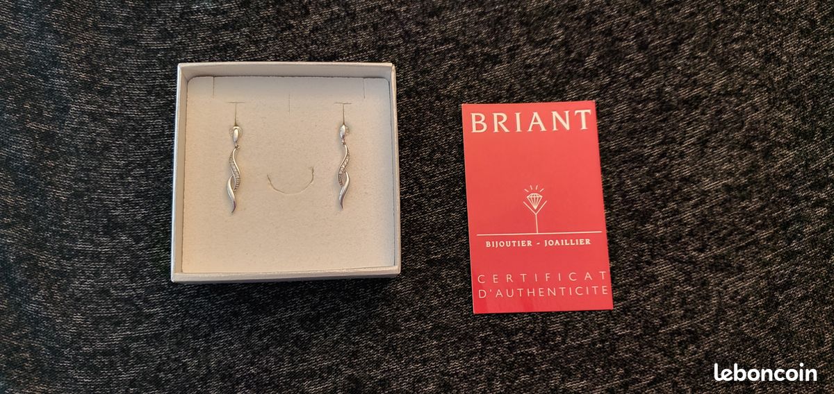 Boucles D'oreilles Clips En Argent Rhodié - Poinçon 925 - Créateur Sueno - Occasion Très Bon état