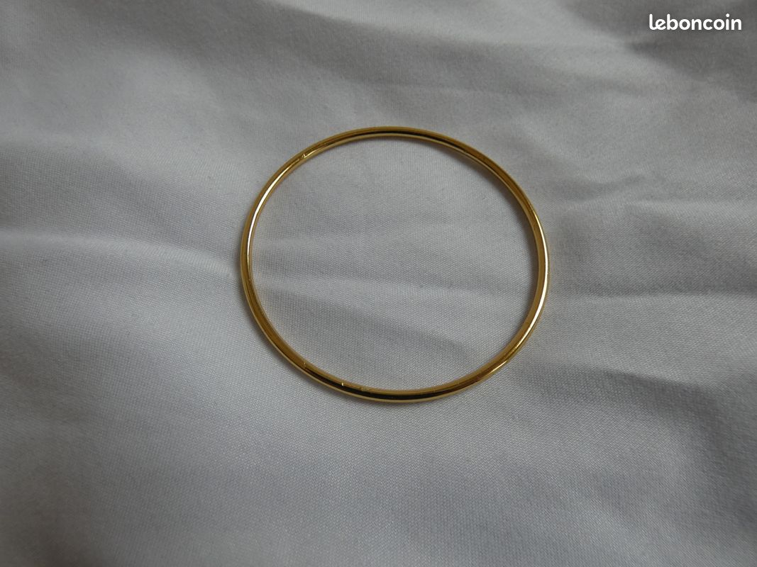 Jonc fin femme fille ou enfant acier inoxydable or 316L neuve avec défaut (image 2)