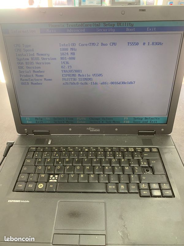 Pc portable fujitsu esprimo v5505 (image 1)