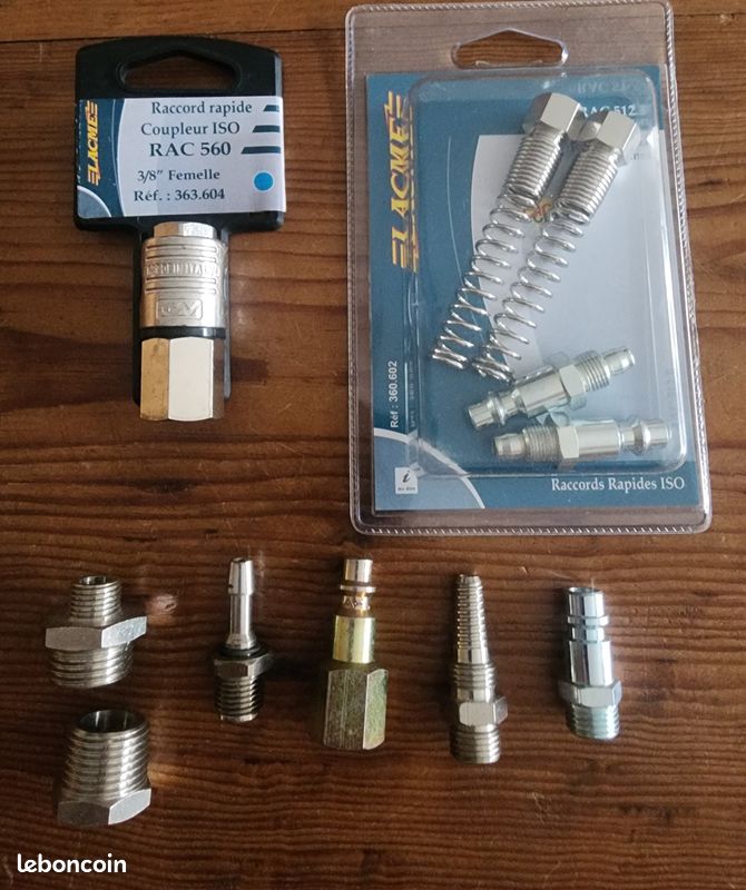 Lot De Raccords Rapides Pour Air Comprimé - Coupleurs Neufs Pour Tuyau 10 Mm