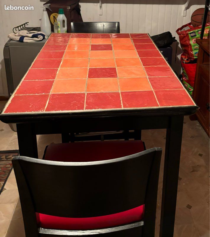 Table haute bois massif + 4 chaises hautes (image 3)