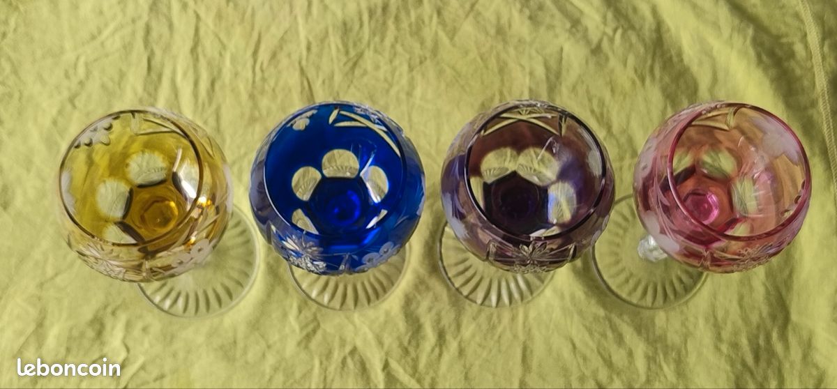 4 verres à vin colorés en cristal de Lorraine ⚜️ (image 3)
