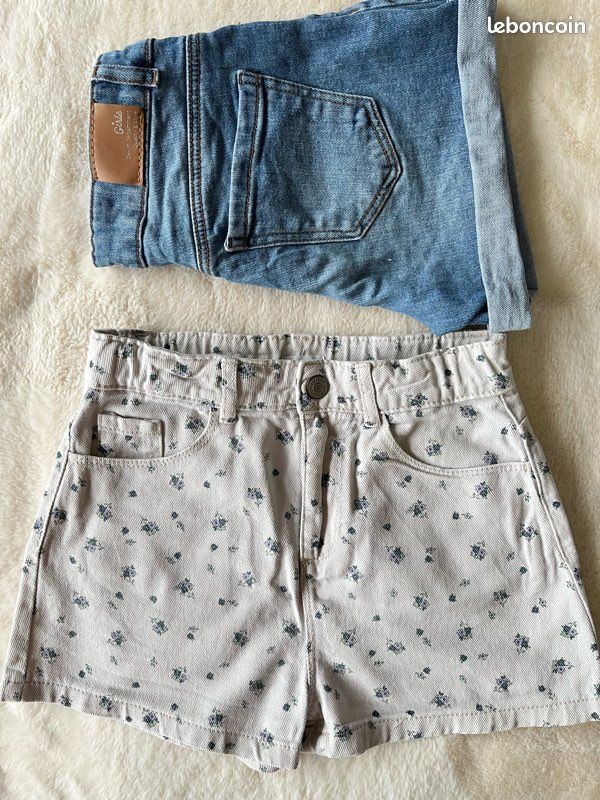 Short Jean Bermuda Vertbaudet Fille - Taille 10 Ans - Coton Bleu - Très Bon état