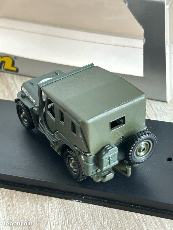 1/43 Militaire Abrex Cararama 4-91860 Jeep 1/4 Ton bâchée Vert armée