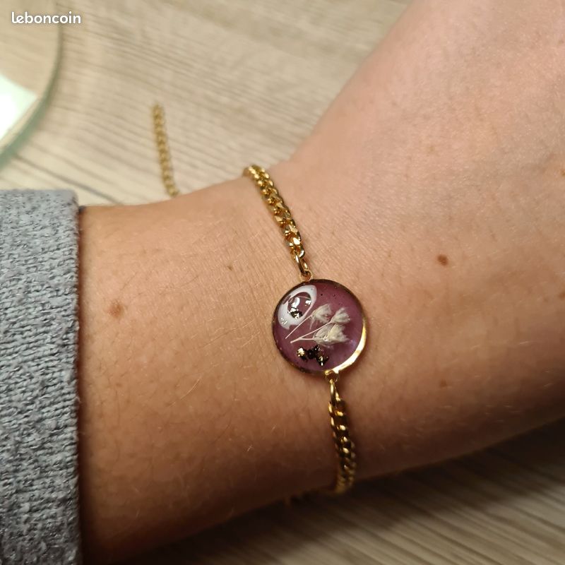 Bracelet acier inoxydable et resine uv (image 1)