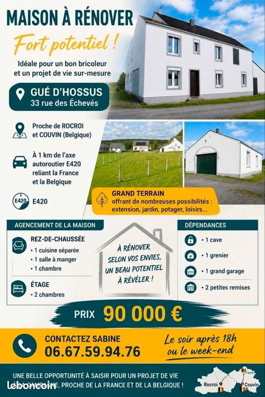 Maison à rénover à Gué d'Hossus · à Gué-d'Hossus · 90 000 €