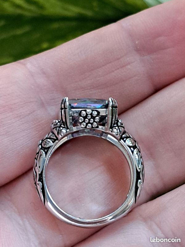 Bague Vintage En Argent Massif 925 Avec Zircon - Taille 52