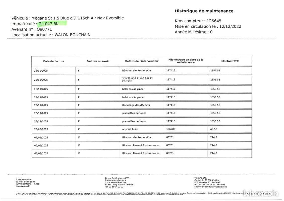 Renault Mégane SOCIETE BLUE DCI 115 AIR NAV REVERSIBLE (image 14)