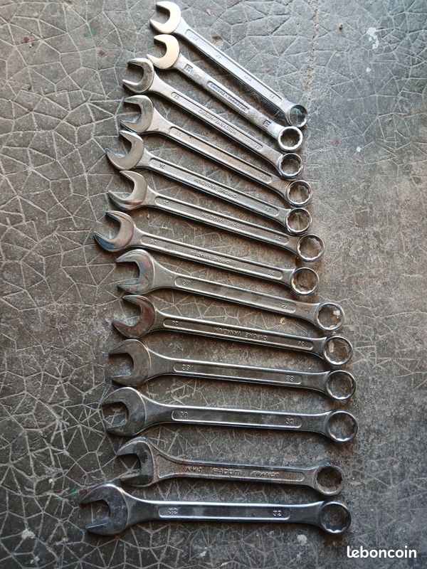 Lot de 13 clés plates facom en bon état - Bricolage