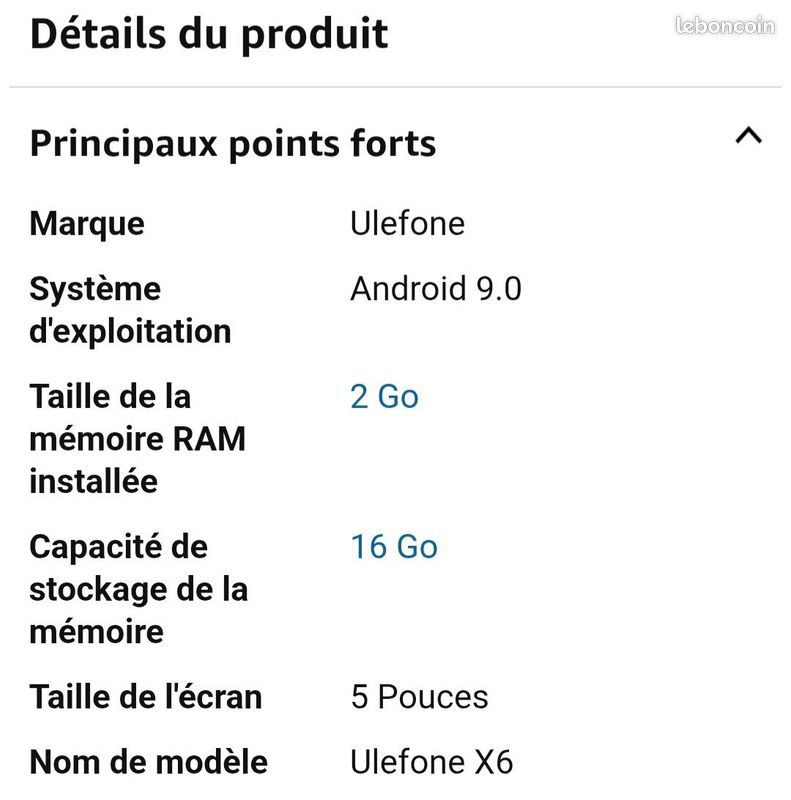 Ulefone X6 (2022) Smartphone Incassable neuf sous blister (image 7)