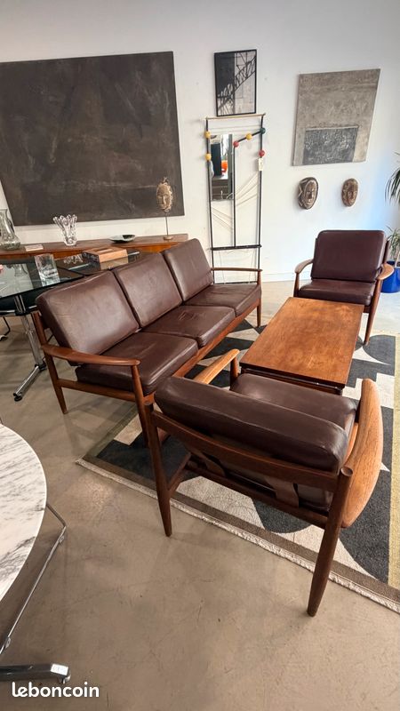 Ensemble Canapé Fauteuil et table basse Scandinave (image 3)