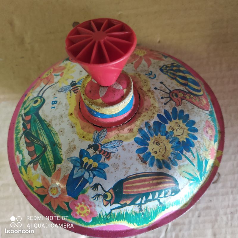 Ancien Jouet Toup Atom - Toupie Magique Avions Poisson - Années 30 Au Bon Marché