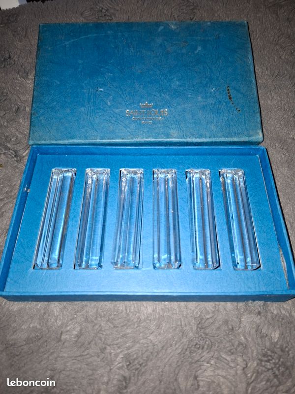 11 porte-couteaux anciens cristal ciselé Au Plomb années 50/60