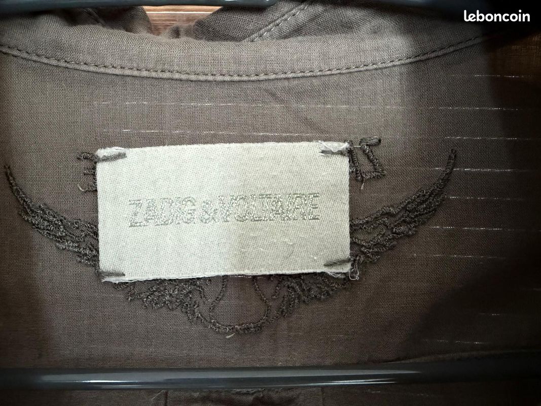 Chemise Zadig & Voltaire Tevor kaki vert de gris TM (image 5)