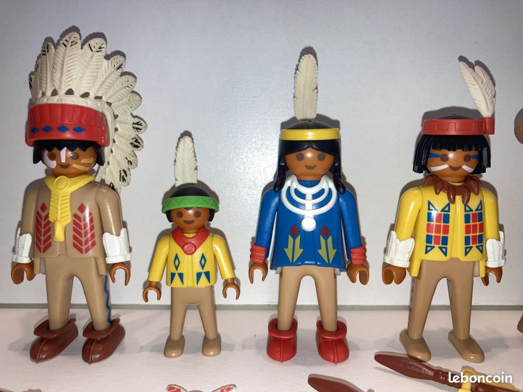 Lots PLAYMOBIL Western Vintage - Indiens, Chef, Chevaux (Set 3250, 2002)