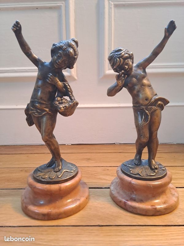 Lot De 2 Boules De Noël Anciennes En Métal Lithographié - Enfants, Poupées, Chromos