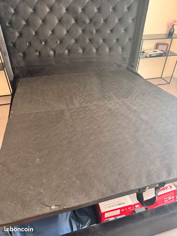 Urgent Lit coffre 160x200 noir + 2 tables de chevet offertes – 350 (image 16)