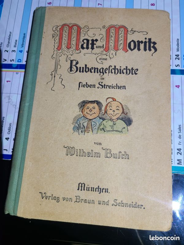 Livre ancien : "Max und Moritz – Eine Bubengeschichte in sieben Streichen" , 1949 (image 1)