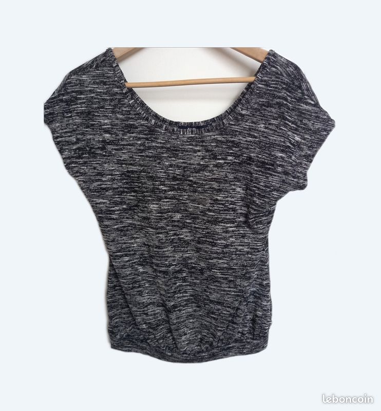 Pull chiné manches courtes Kiabi taille M 38/40 Vêtements