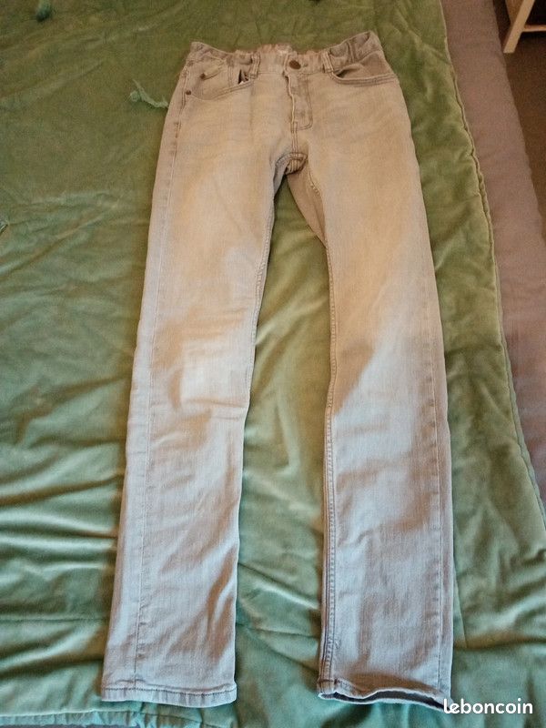 Jean gris garçon taille S slim kiabi (image 1)