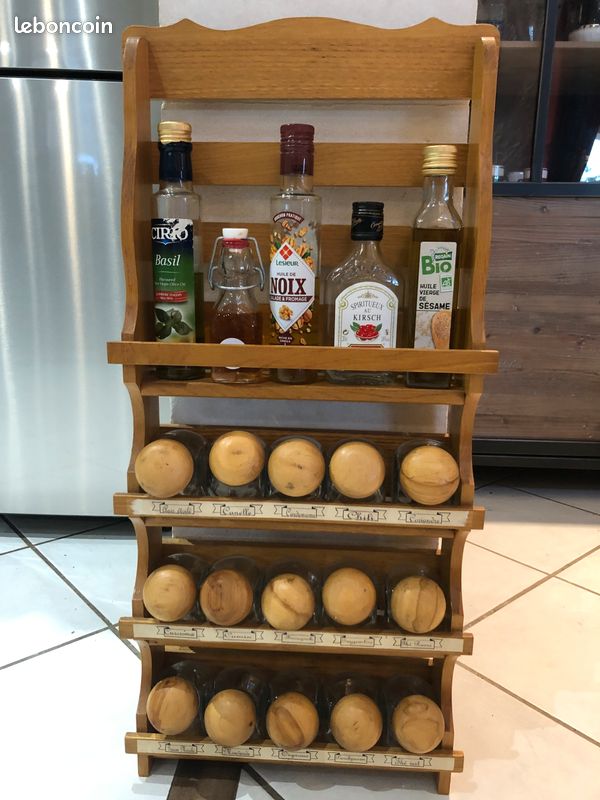 Etagère bois Flacons épices (image 1)