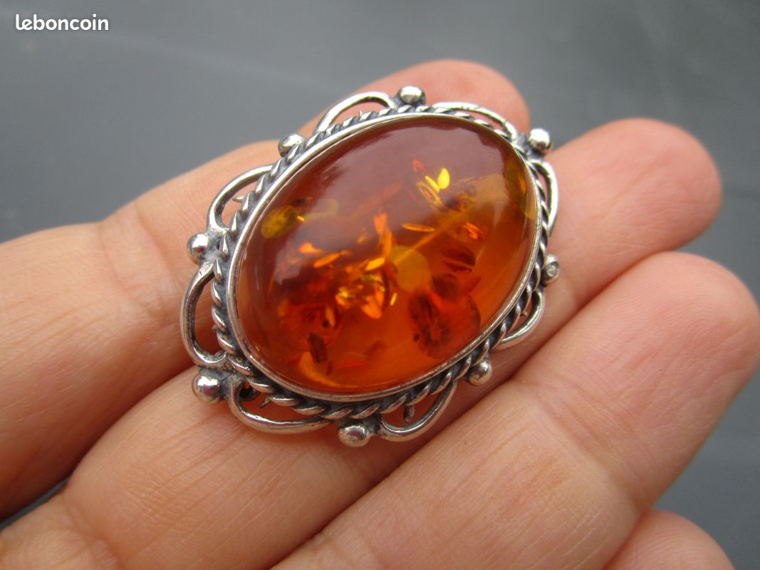 bague argent 925 avec sert clos cabochon améthyste