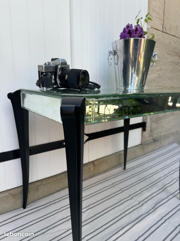 Table basse vintage miroir et noir (image 2)