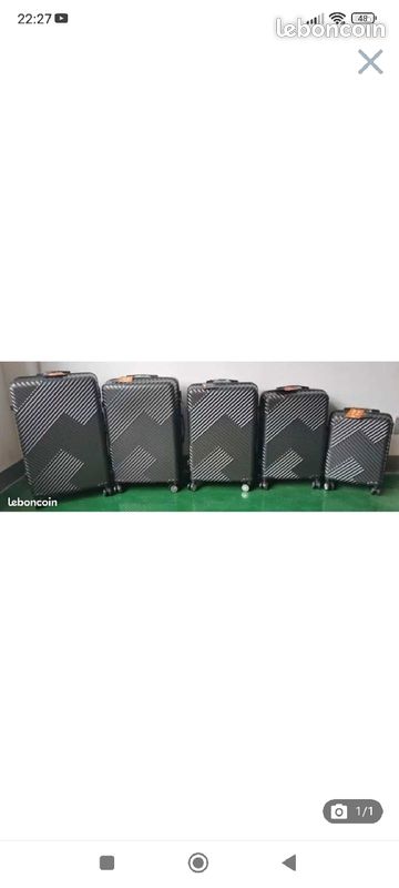 Set de 5 valises gris foncé ou bordeaux en ABS (image 3)