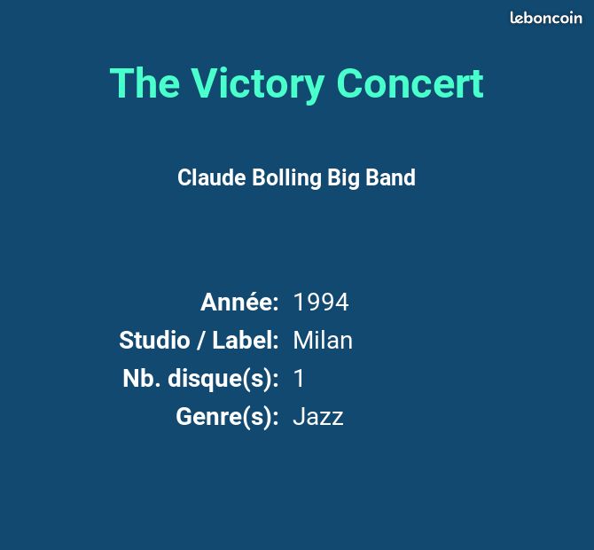 The Victory Concert - Claude Bolling Big Band (image 2)