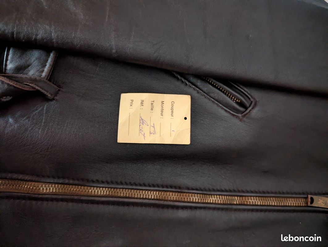 Perfecto Vintage Années 80 Cuir Véritable Marron - Fabriqué à Paris.Taille M (image 6)