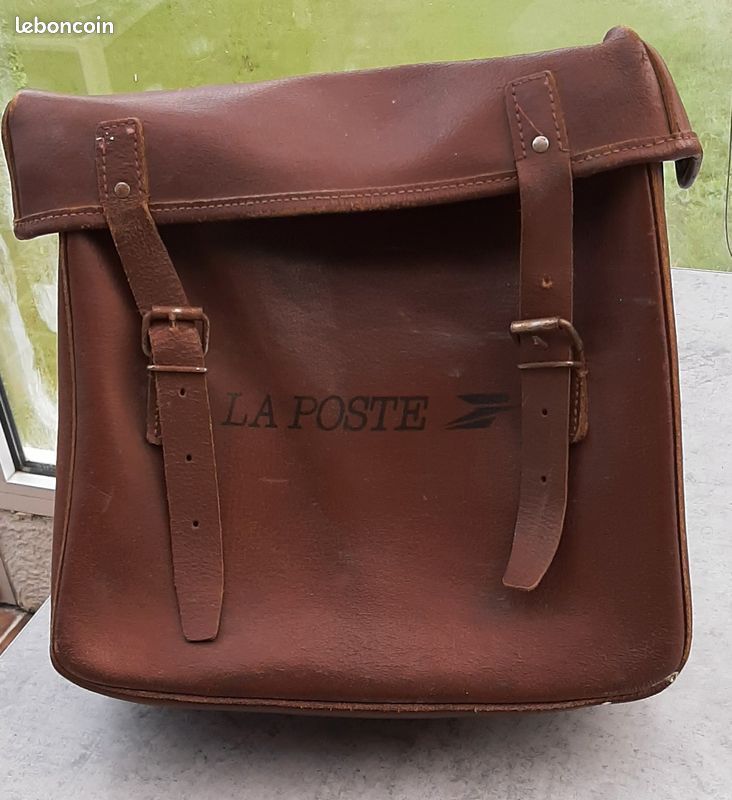 📮 Sacoche vintage LA POSTE en cuir pour vélo ou cyclomoteur