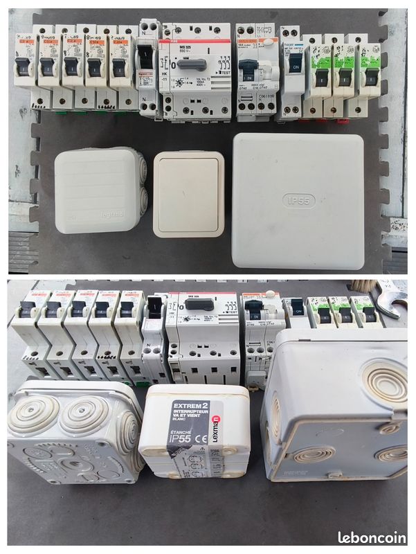 Disjoncteurs (Merlin Gerin, Legrand, Hager) + Boîtiers Étanches IP55 (image 2)