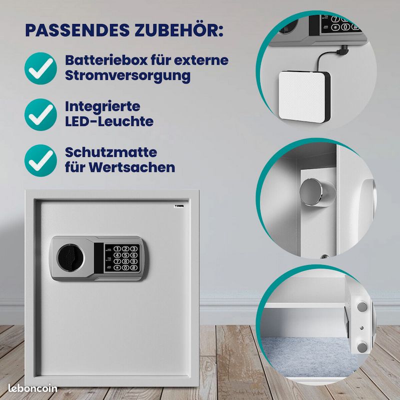 Coffre-fort électronique - acier - 2 clés - 35x40x40cm - Neuf – Livraison gratuite en Europe ⭐ ⭐ ⭐ (image 4)