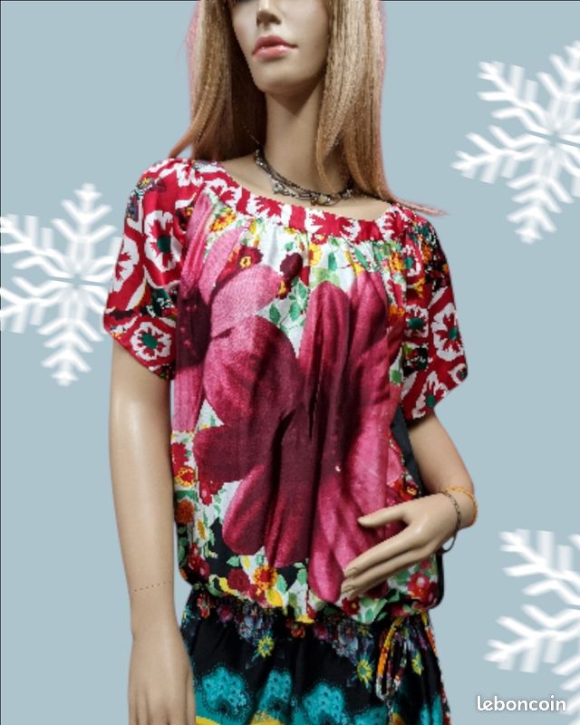 Robe Colorée Desigual - Taille L/40, Longueur 91 Cm, Style évasé, Très Bon état D'occasion