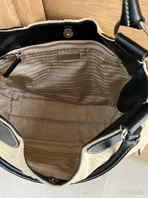 Sac « Prada Cleo », ivoire et noir (image 14)