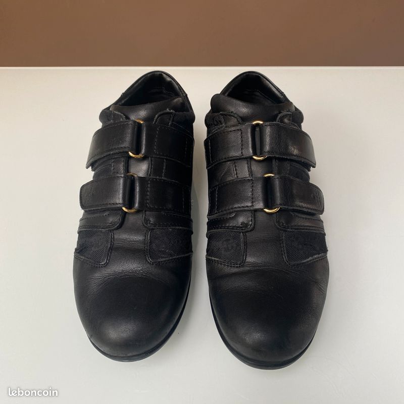 Tennis Gucci vintage en cuir noir (image 7)