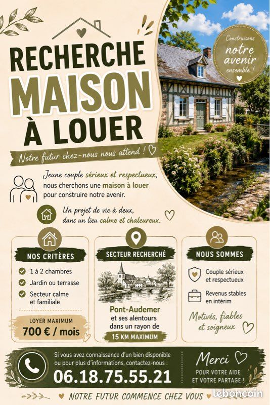 Maison 3 pièces 50 m² · à Pont-Audemer · 50 m² · 700 €