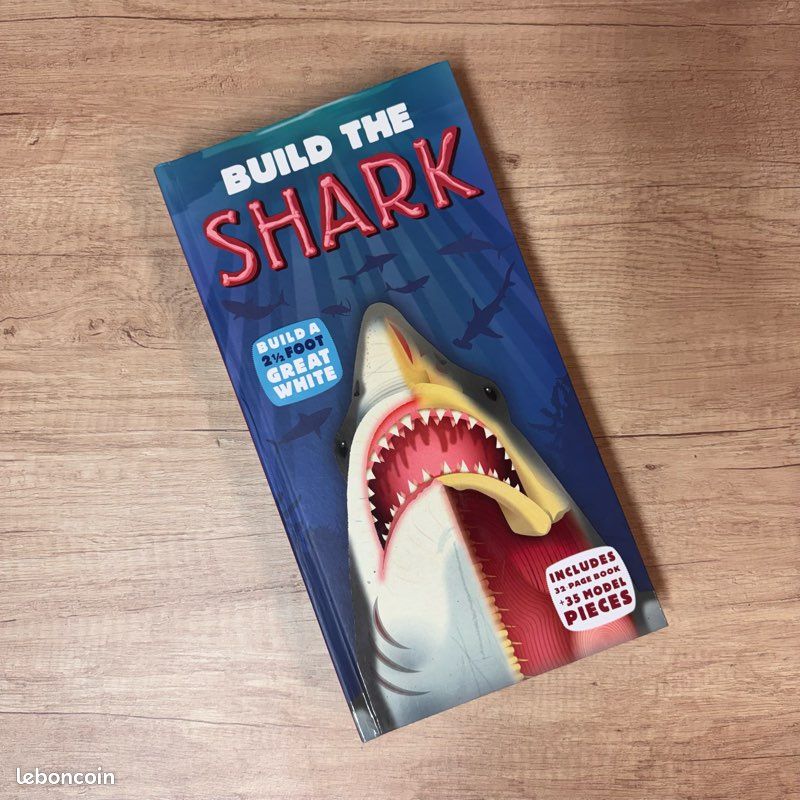 Build The Shark – Livre + maquette requin blanc 3D 75 cm – Silver Dolphin (image 1)