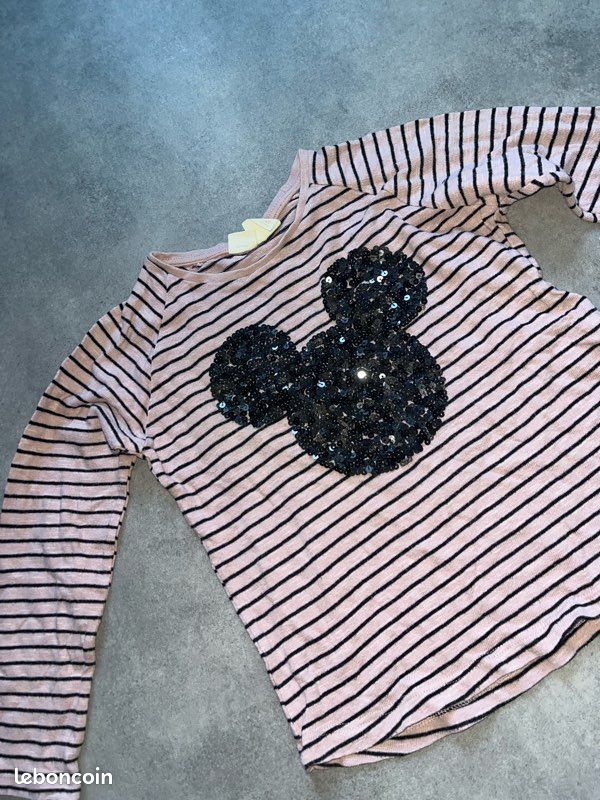 Haut Décontracté Noir Zara Fille 9/10 Ans - Vêtement Enfant Occasion Très Bon état