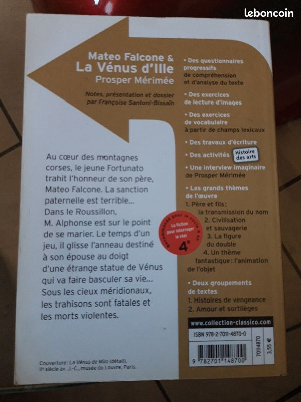 Livre de poche "Matéo Falcone et la Vénus de Lille" prospèr mérimée (image 2)