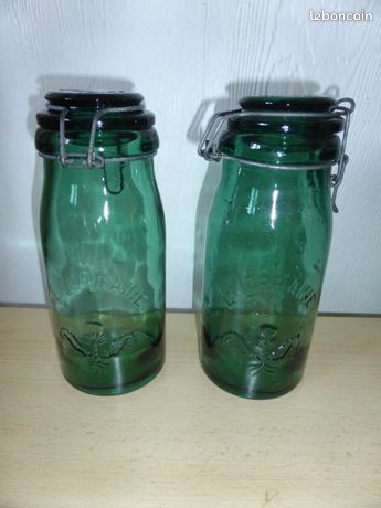 ANCIEN BOCAL LA Lorraine Bouteille Verte 1 Litre Le Parfait Déco Loft