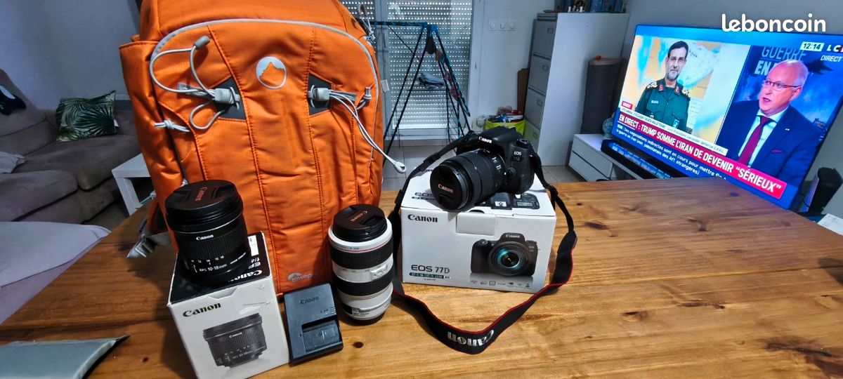 Appareil photo reflex canon eos 77D pack série L + (image 1)