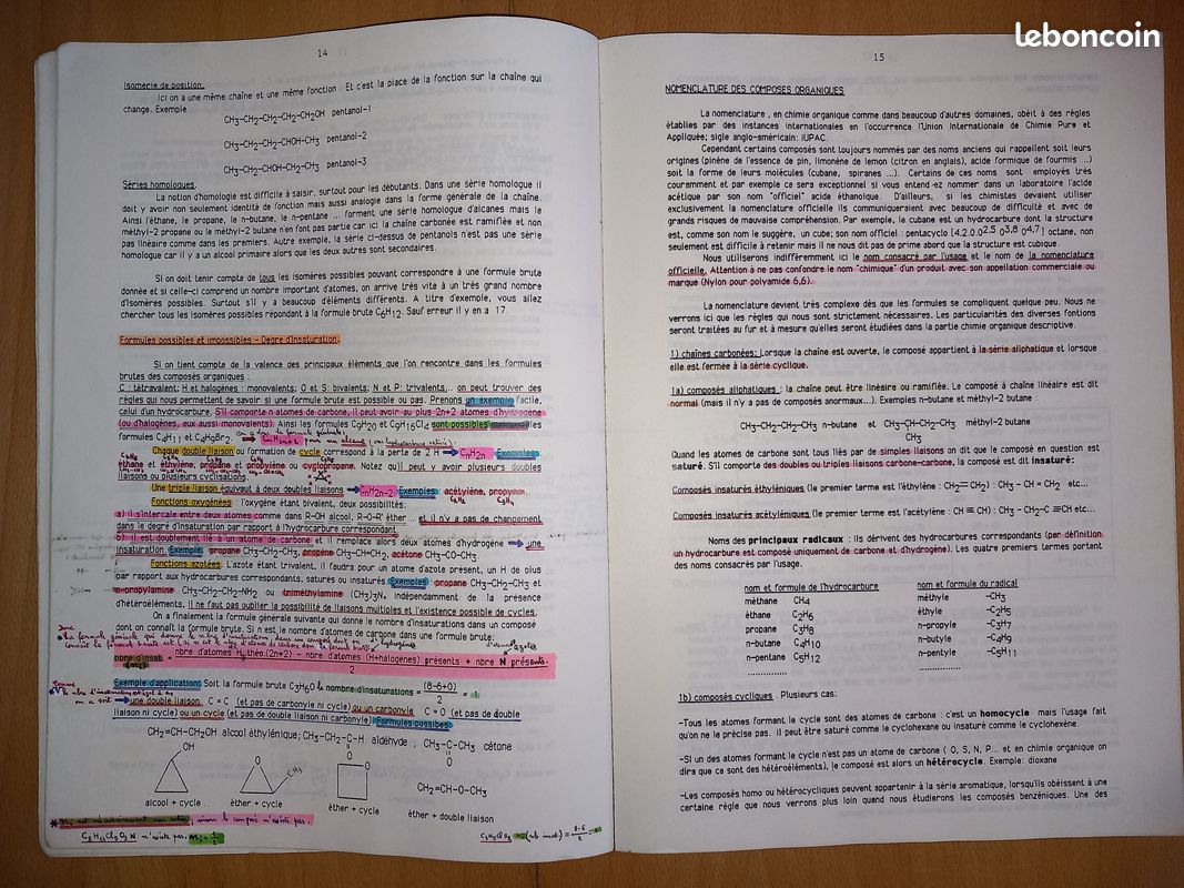 CNAM 1988 Chimie générale dans ses rapports avec l'industrie Cours A2 Chimie organique T1 (image 5)