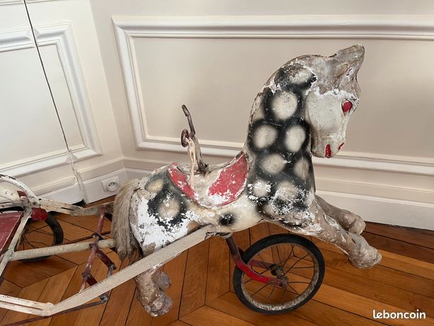 Jouet Ancien SPM Toumoulage - Le Sulky Youpi - Cheval Et Jockey En Boîte - RARE
