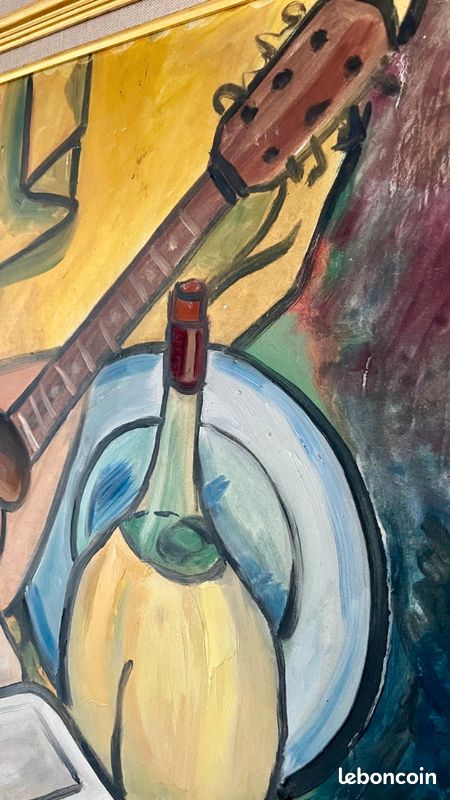 Grand Tableau peinture vintage signé (image 8)