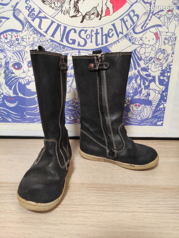 Bottes cuir fourrées laine Primigi 26 Chaussures