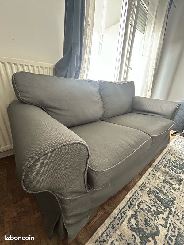 Canapé 2 places gris – compact et confortable (image 2)