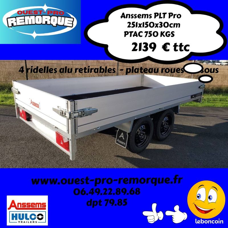 Remorques double essieux roues dessous anssems (image 1)